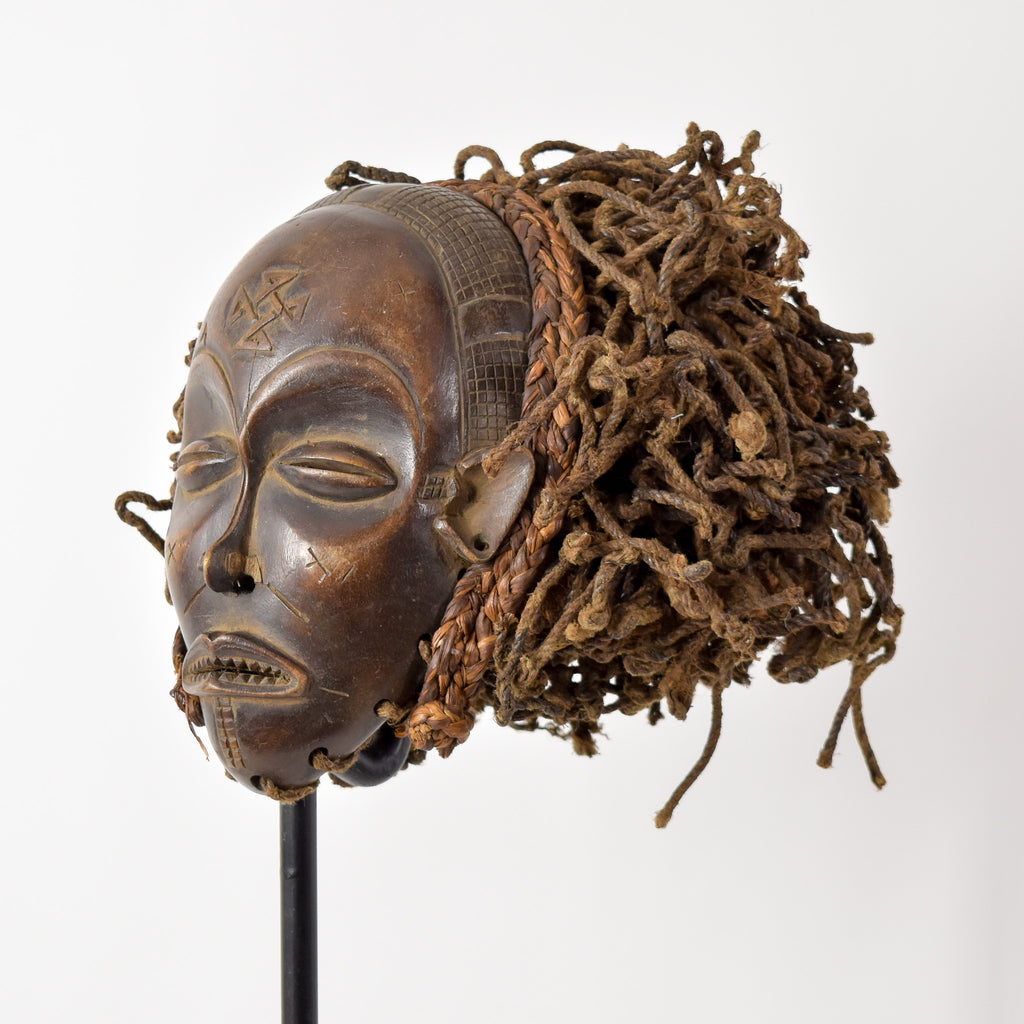 Chokwe Mask Mwana Pwo with Headdress Congo