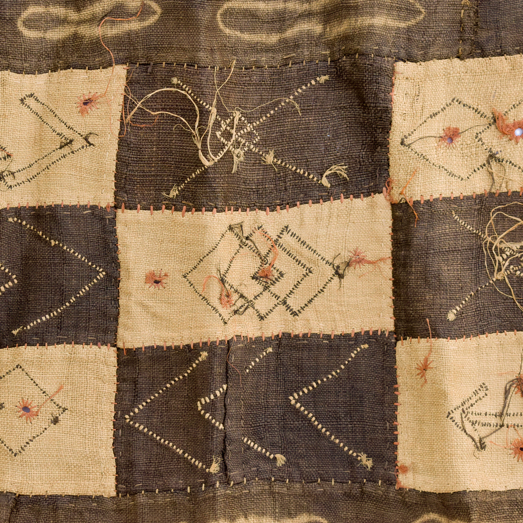 Kuba Handwoven Embroidered Raffia Textile Congo 44 x 14 Inch