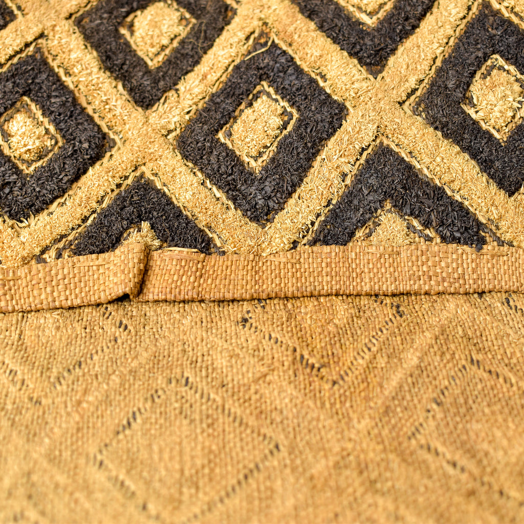 Kuba Raffia Square Textile Congo 22x19 Inch