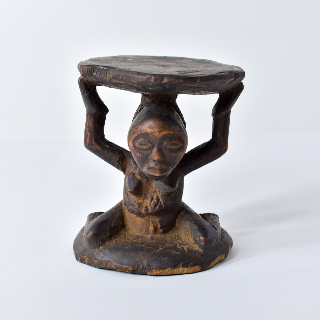 Luba Figural Miniature Headrest Stool for Child Congo
