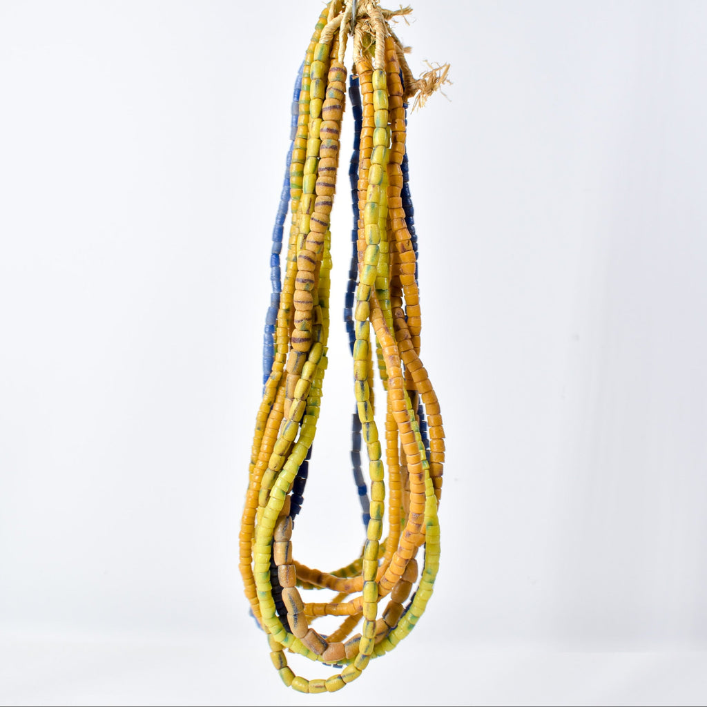 10 Strands Krobo "Recycled" Powder Glass Trade Beads