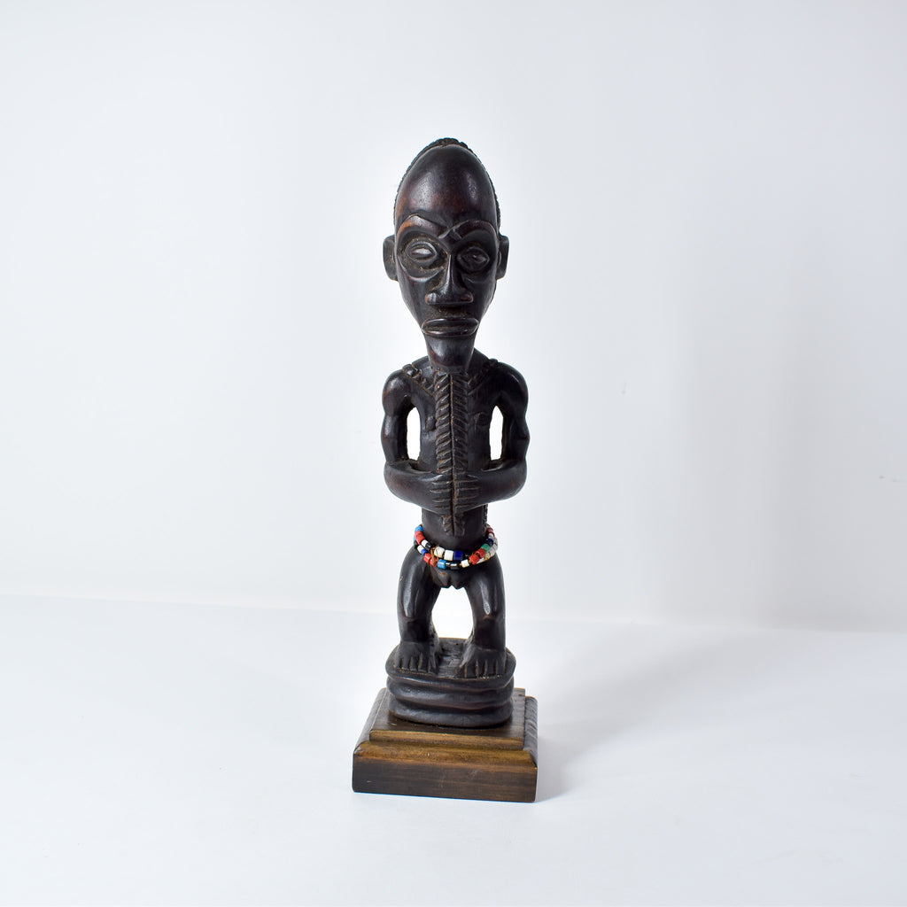 Baule Standing Bearded Female on Custom Base Côte d'Ivoire