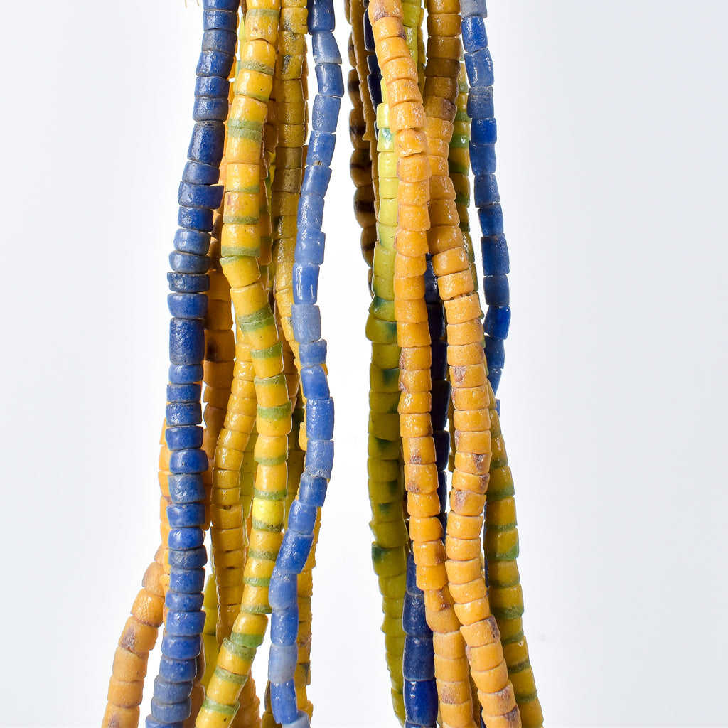 10 Strands Krobo "Recycled" Powder Glass Trade Beads