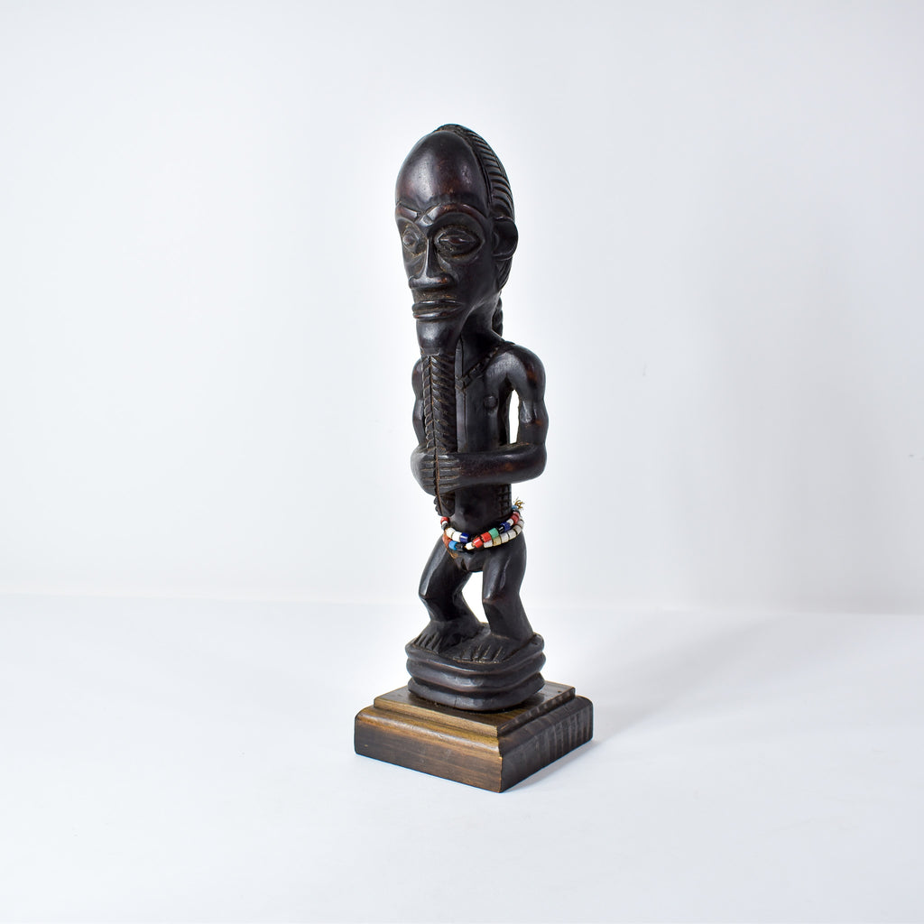 Baule Standing Bearded Female on Custom Base Côte d'Ivoire