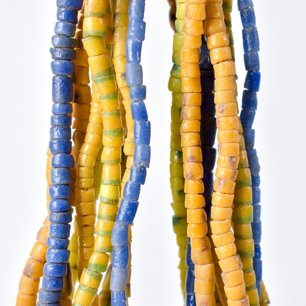 10 Strands Krobo "Recycled" Powder Glass Trade Beads