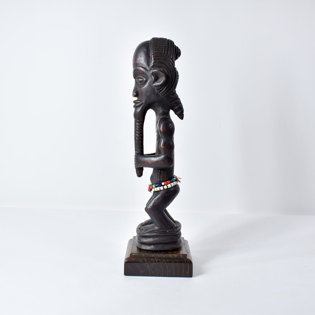 Baule Standing Bearded Female on Custom Base Côte d'Ivoire