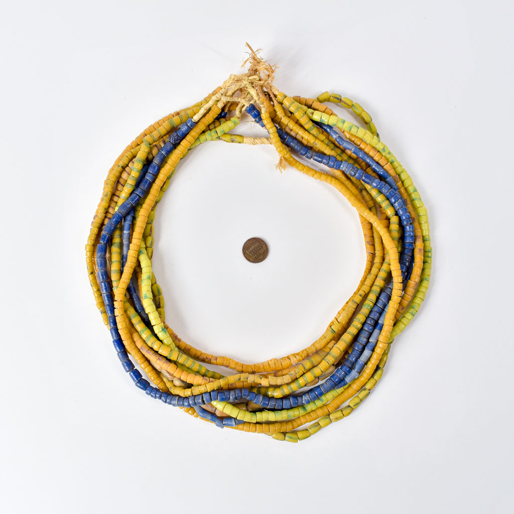 10 Strands Krobo "Recycled" Powder Glass Trade Beads