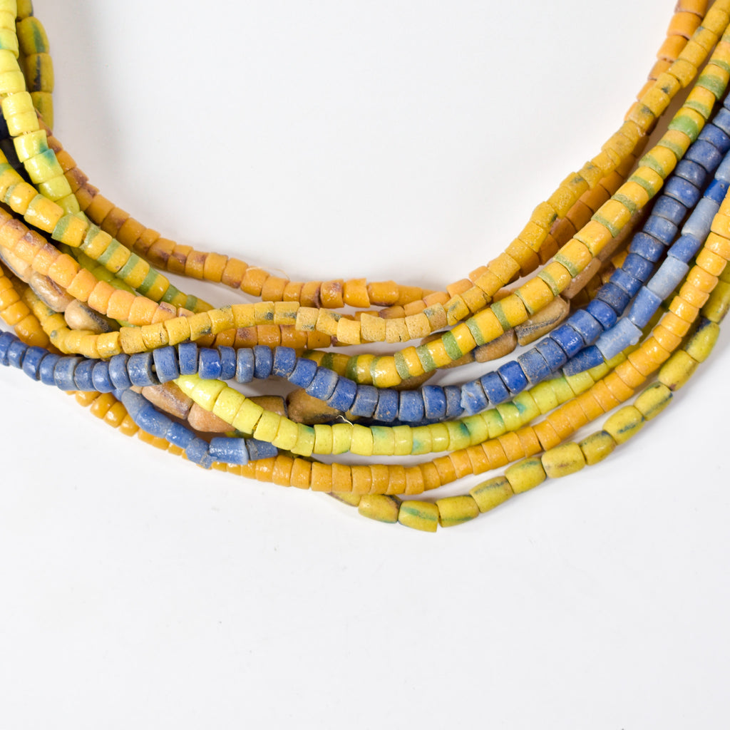 10 Strands Krobo "Recycled" Powder Glass Trade Beads