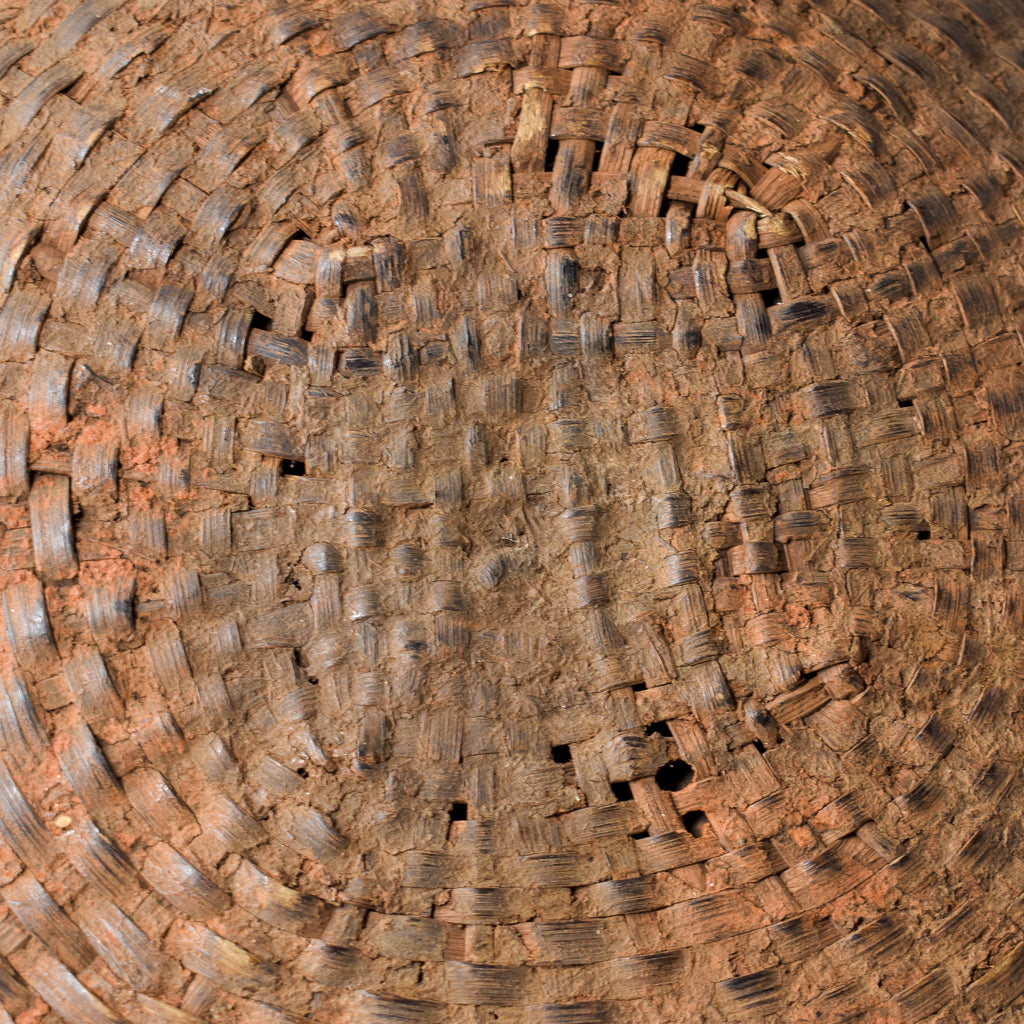 Ethiopian Royal Honey Pot Calabash with Rattan Basketry