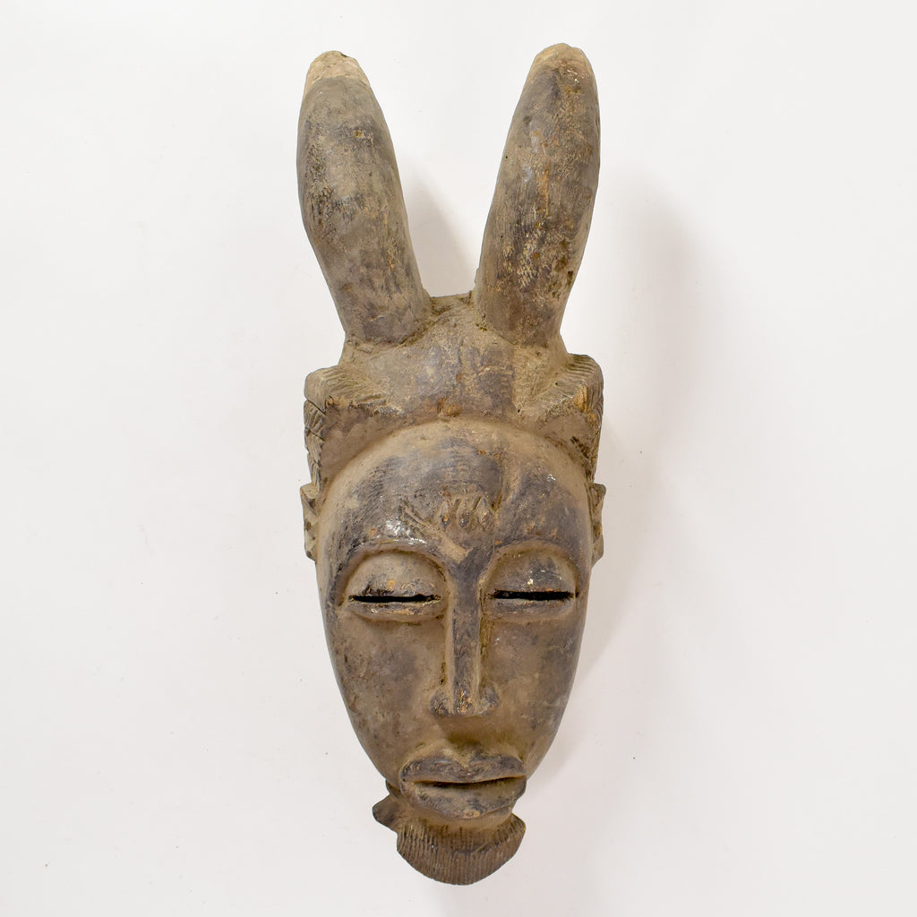 Baule Portrait Mask Horns Kpan Mblo Côte d'Ivoire