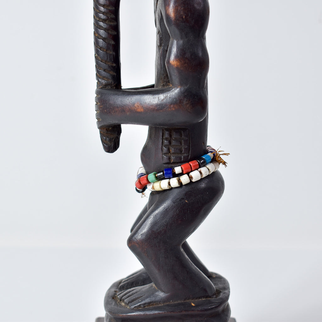 Baule Standing Bearded Female on Custom Base Côte d'Ivoire