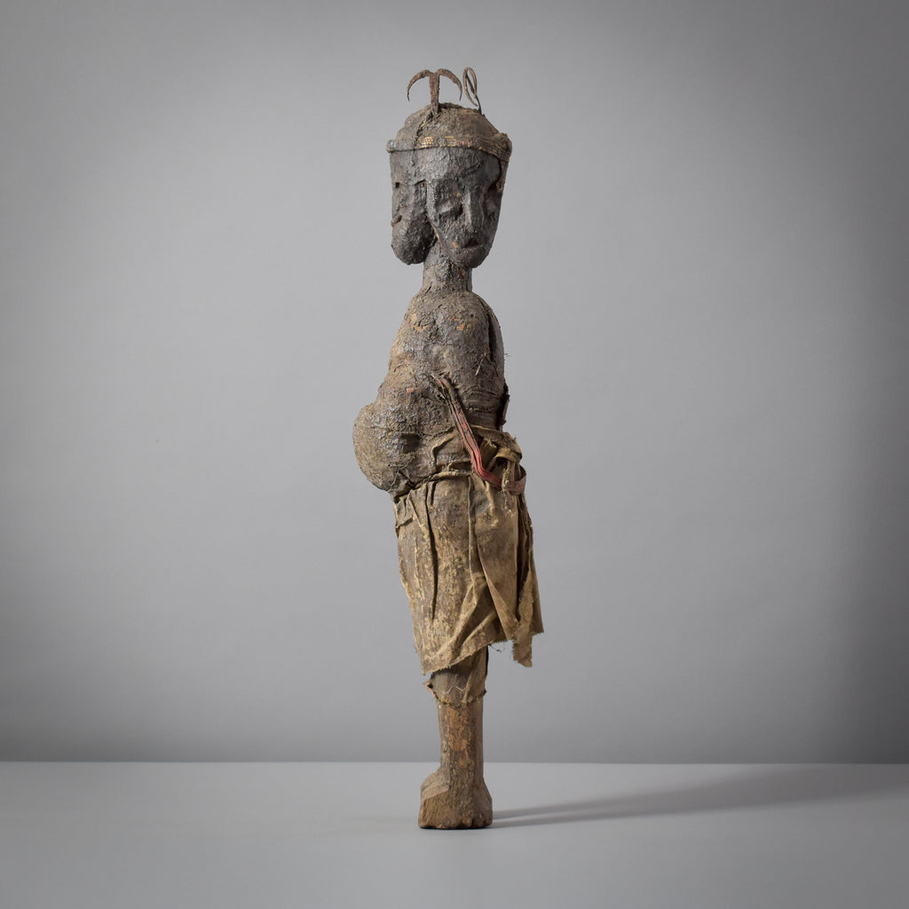 Fon Vodun Bocio Male Hunter With Three Faces Carving Benin