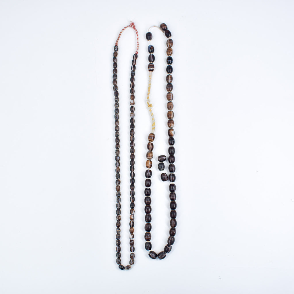 2 Strands Coffee Bean Wedding Trade Beads