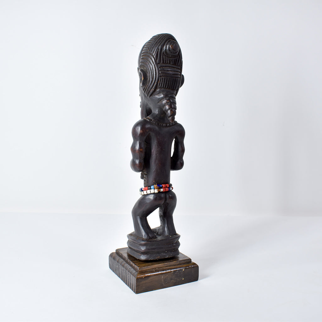 Baule Standing Bearded Female on Custom Base Côte d'Ivoire