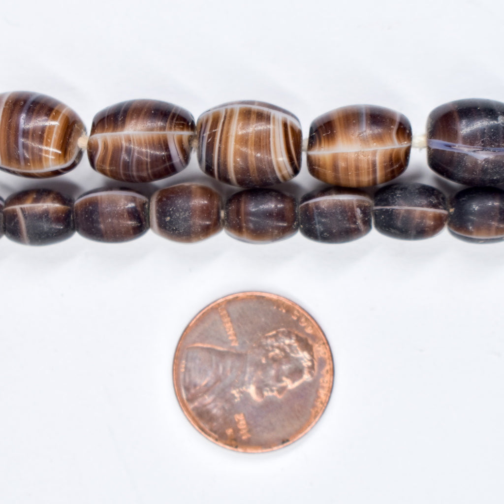 2 Strands Coffee Bean Wedding Trade Beads