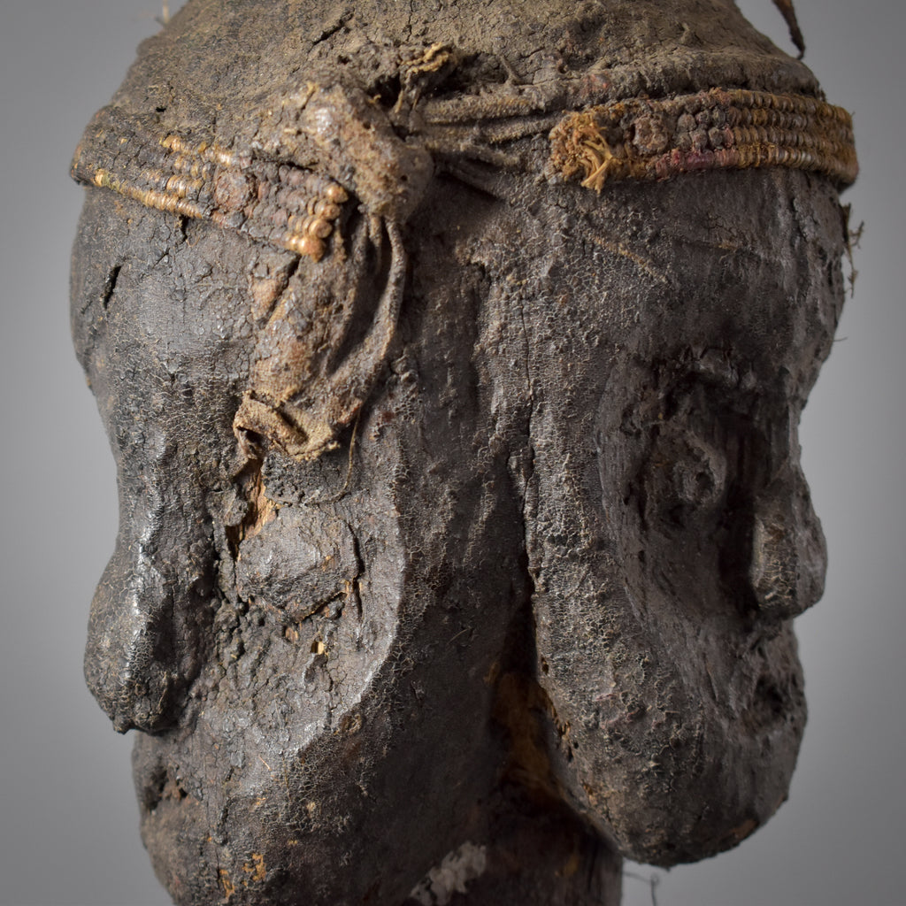 Fon Vodun Bocio Male Hunter With Three Faces Carving Benin