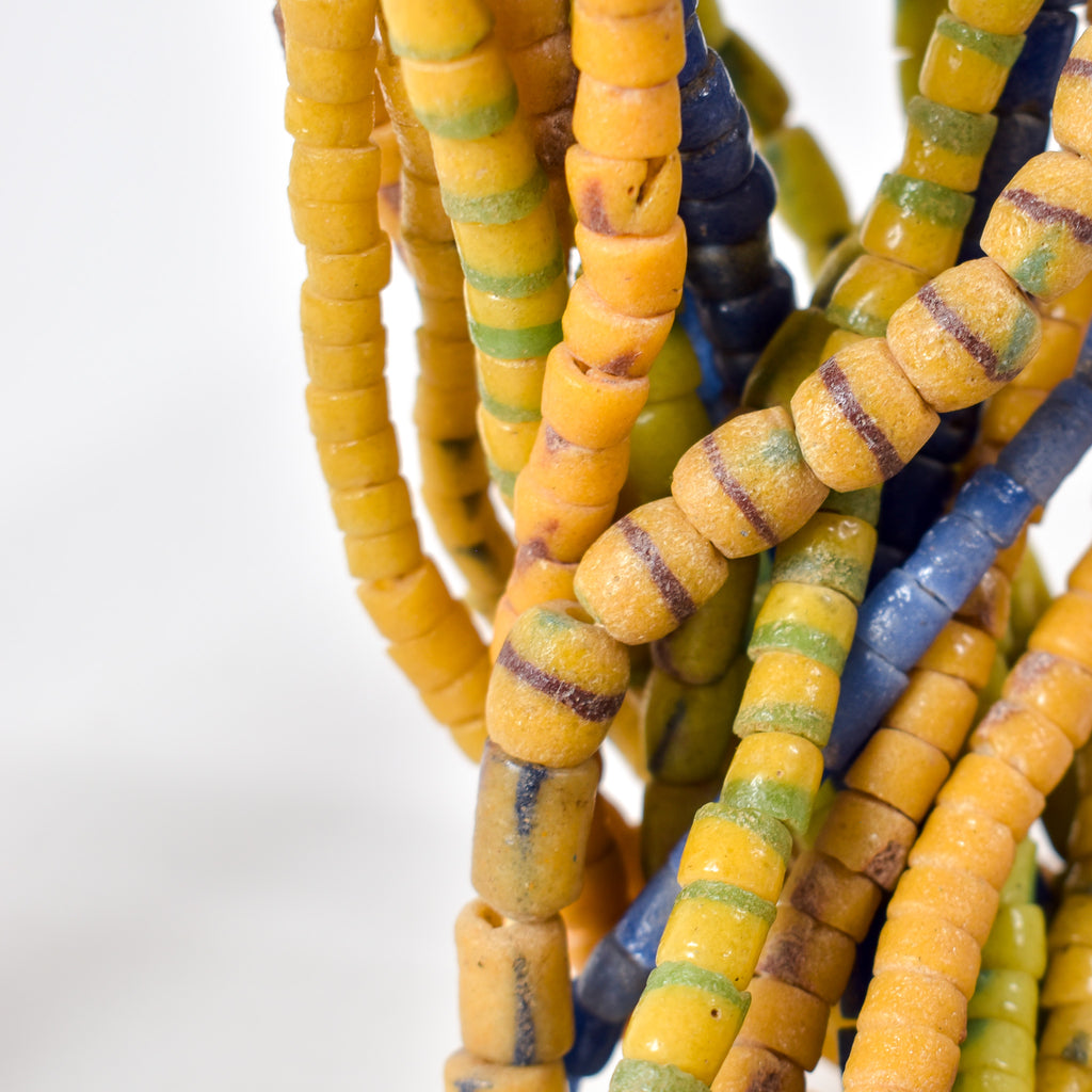 10 Strands Krobo "Recycled" Powder Glass Trade Beads