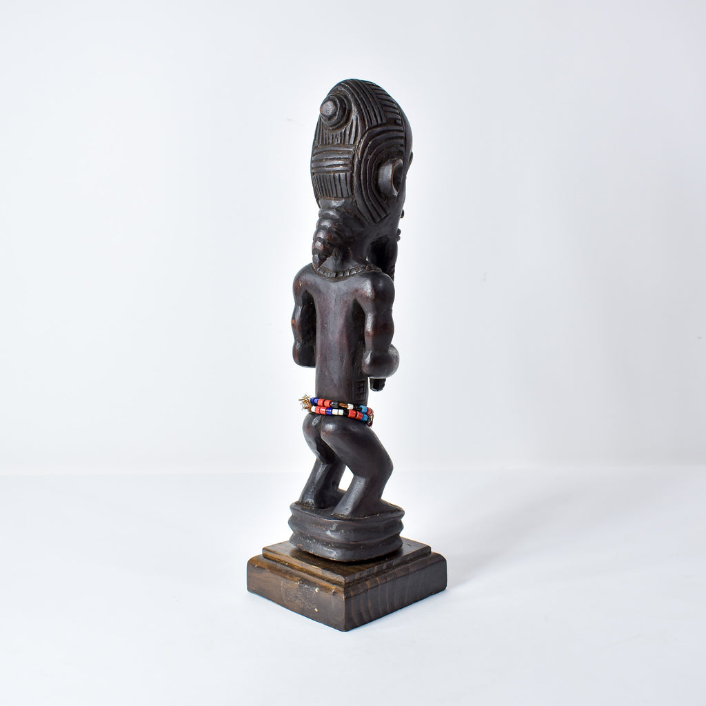 Baule Standing Bearded Female on Custom Base Côte d'Ivoire