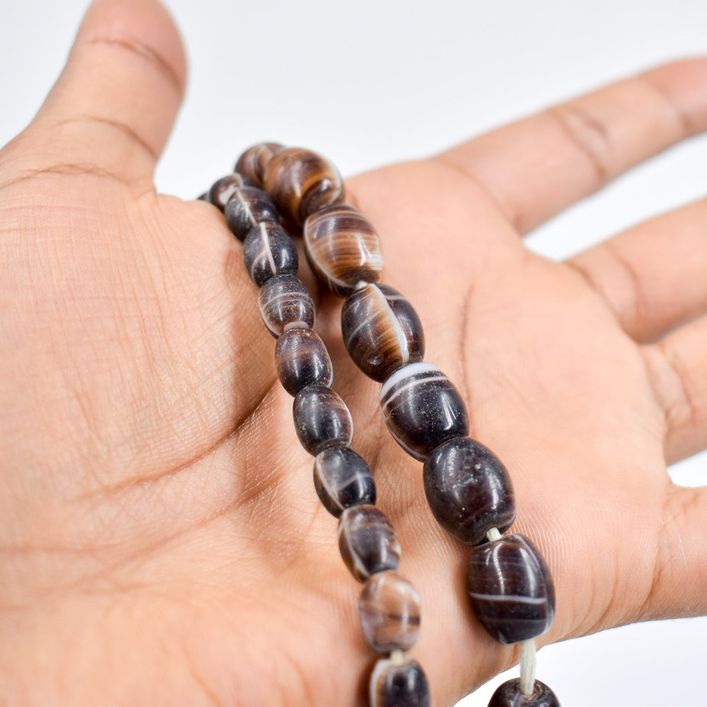 2 Strands Coffee Bean Wedding Trade Beads