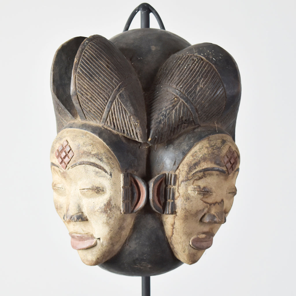 Punu Mukudji Double Headed Maiden Spirit Mask Gabon