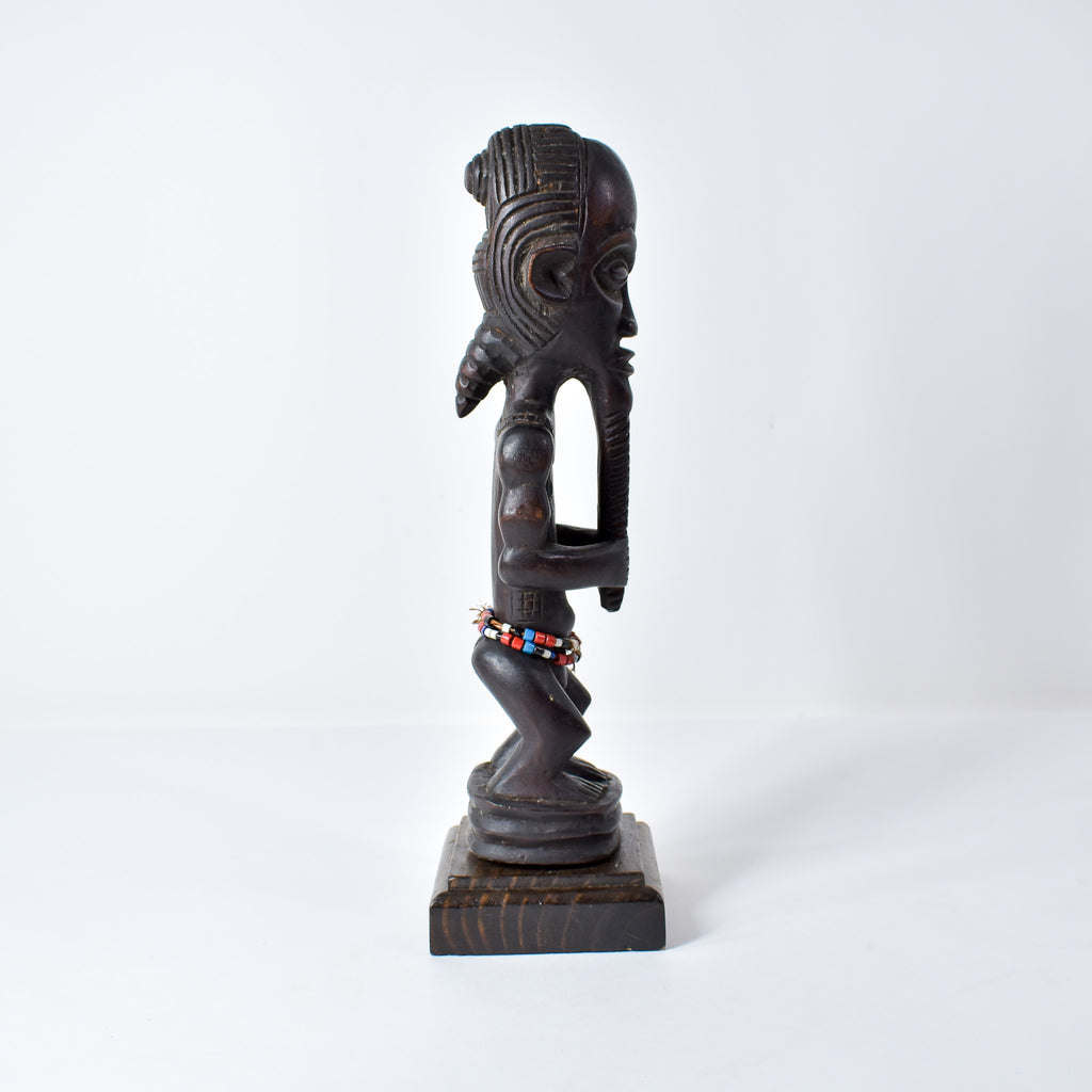 Baule Standing Bearded Female on Custom Base Côte d'Ivoire