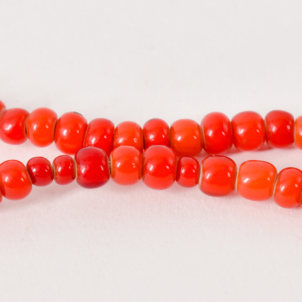 Red White Heart Venetian Trade Beads