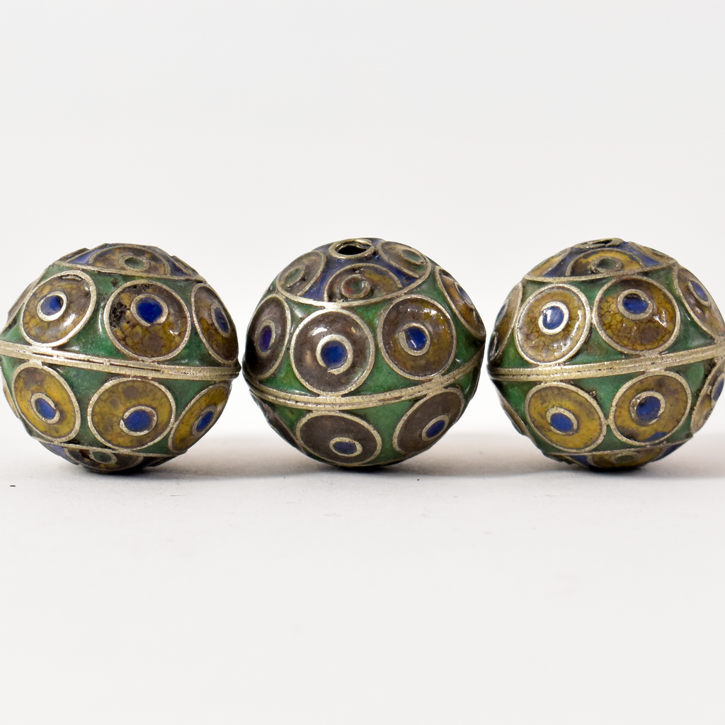 3 Moroccan Metal Berber Beads