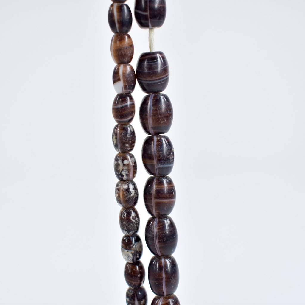 2 Strands Coffee Bean Wedding Trade Beads