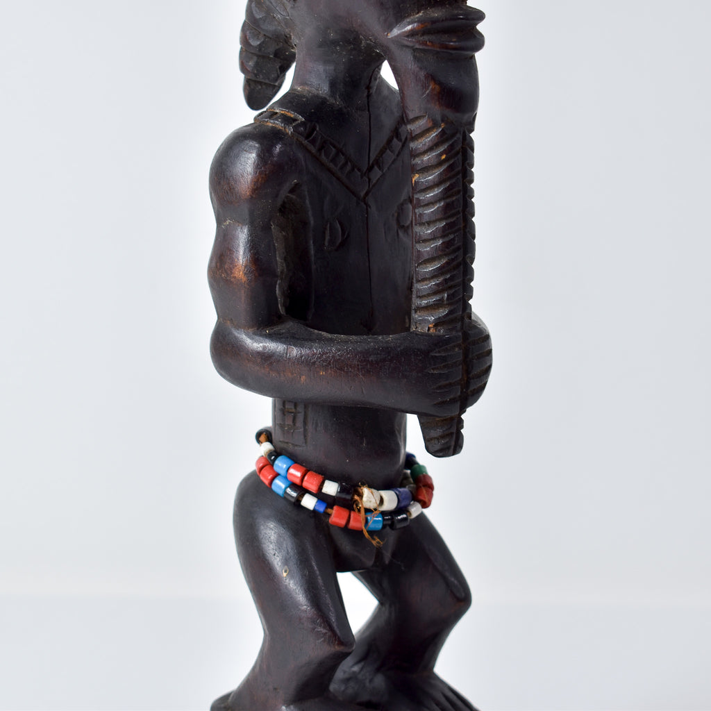Baule Standing Bearded Female on Custom Base Côte d'Ivoire