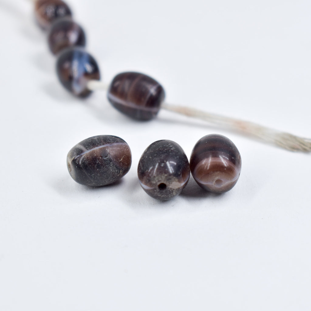 2 Strands Coffee Bean Wedding Trade Beads