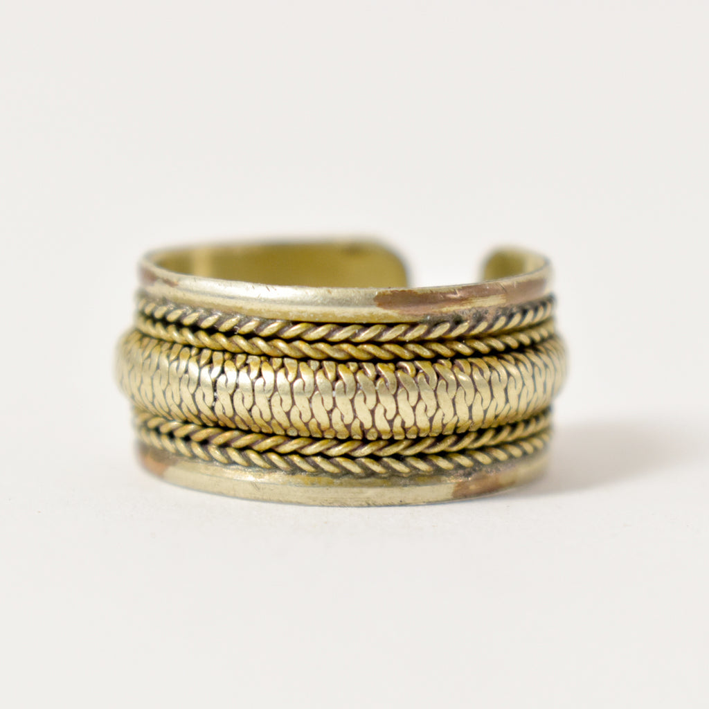 Silver Plated Braided Rope Ring Size 9.0 (Origin Unknown)