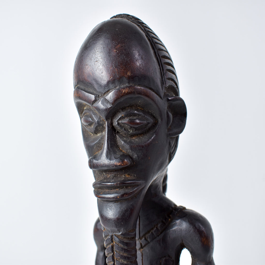 Baule Standing Bearded Female on Custom Base Côte d'Ivoire