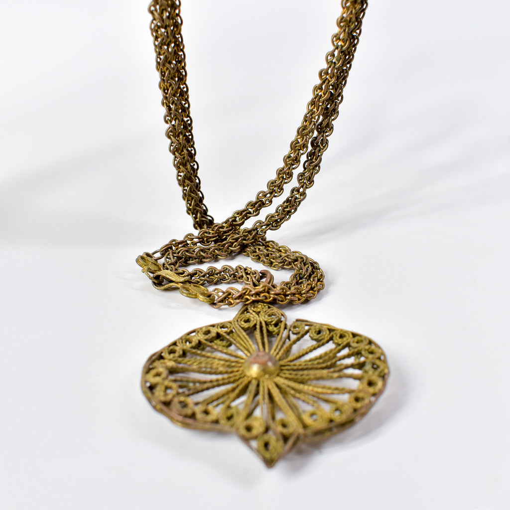 Yoruba Gilded Brass Necklace Nigeria 44 Inch