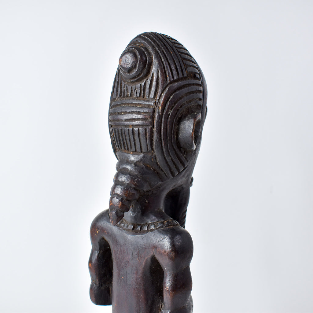 Baule Standing Bearded Female on Custom Base Côte d'Ivoire