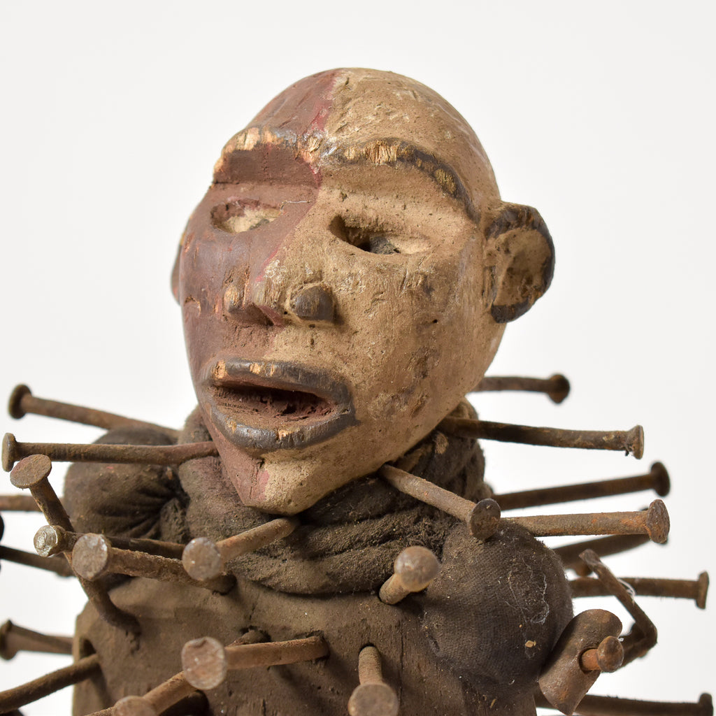 Bakongo Nkisi Power Nail Fetish Figure Congo