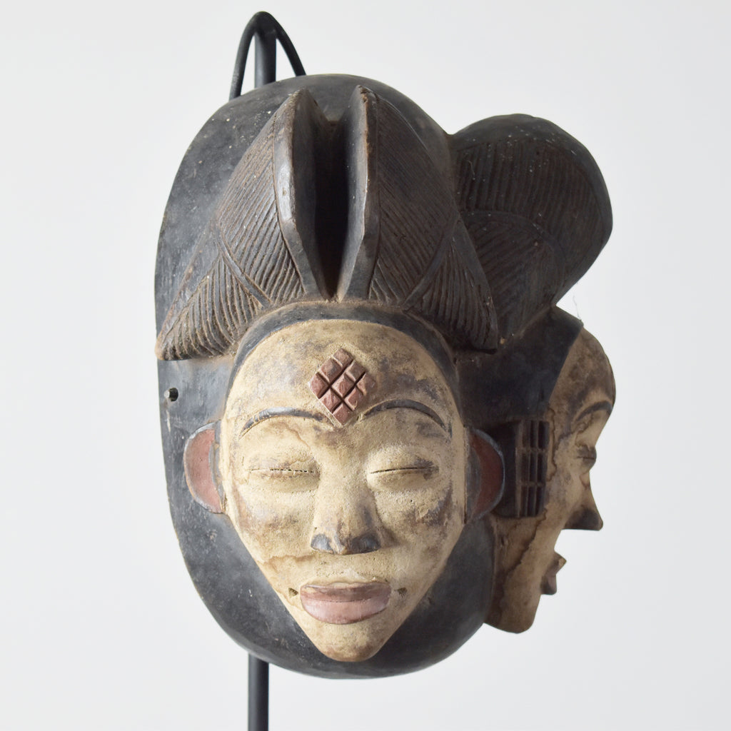 Punu Mukudji Double Headed Maiden Spirit Mask Gabon