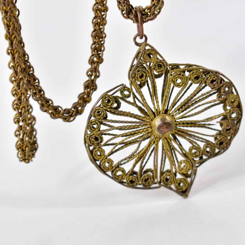 Yoruba Gilded Brass Necklace Nigeria 44 Inch