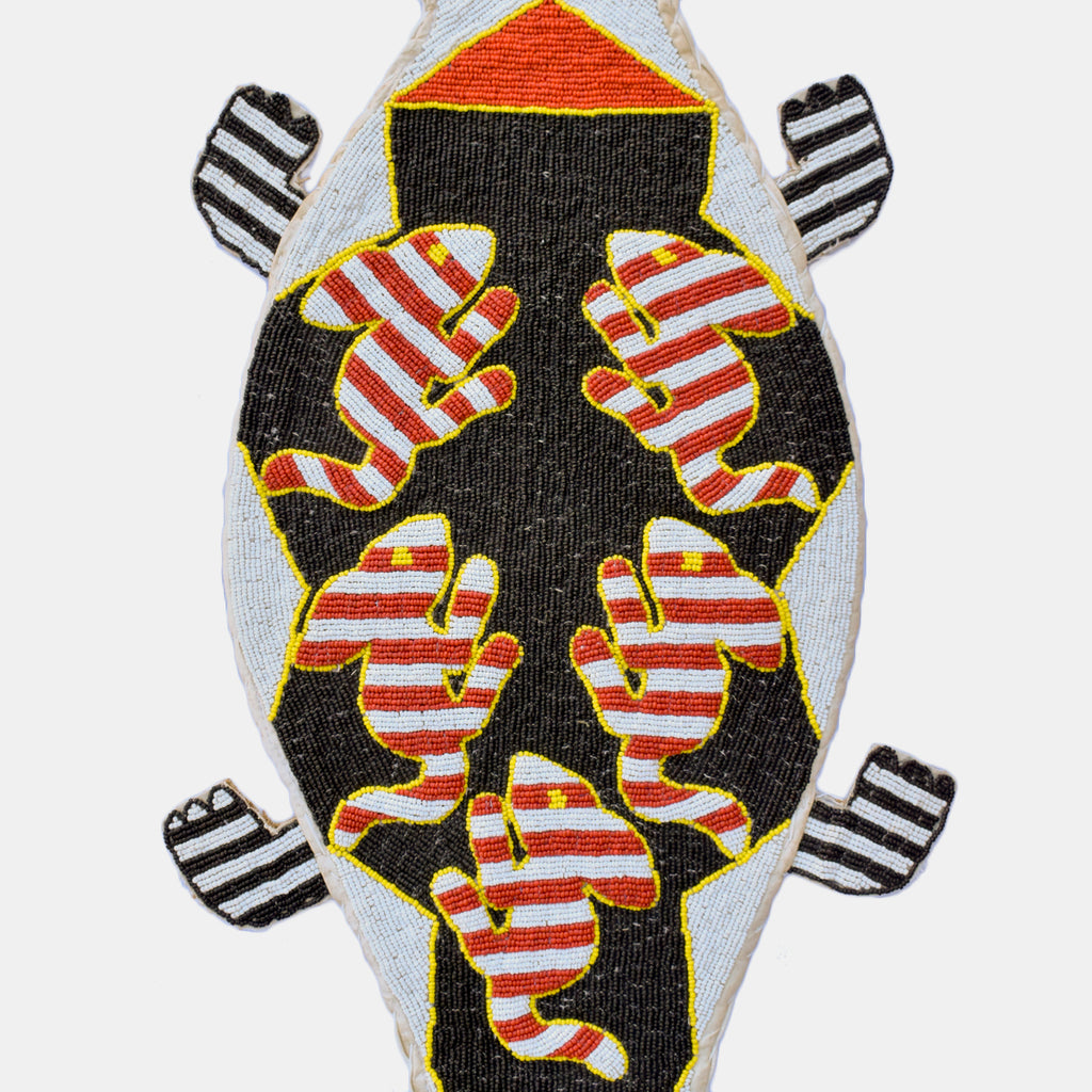 Yoruba Beaded Crocodile Diviner's Panel Nigeria