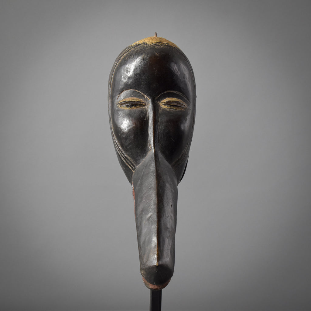 Dan Bird Mask with Beak on Custom Stand Liberia