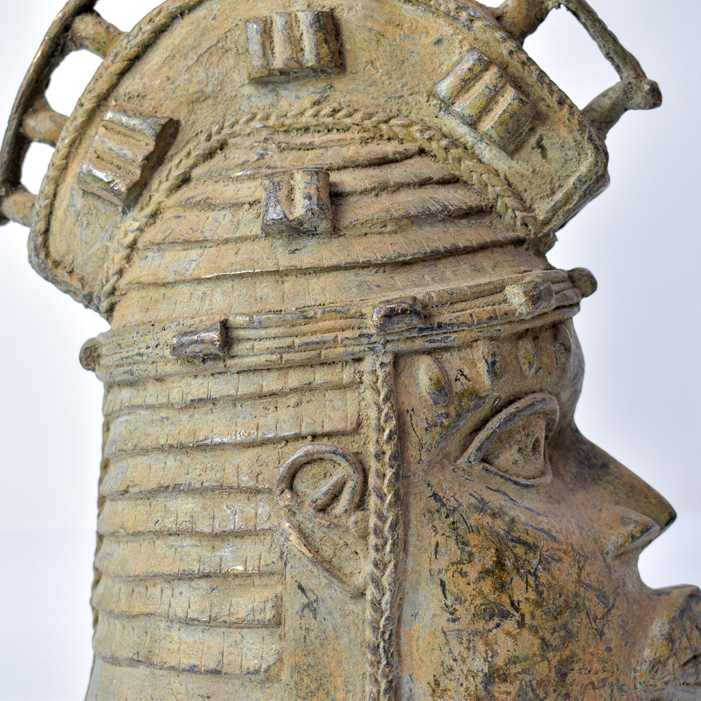 Benin Bronze Portrait Figure Nigeria