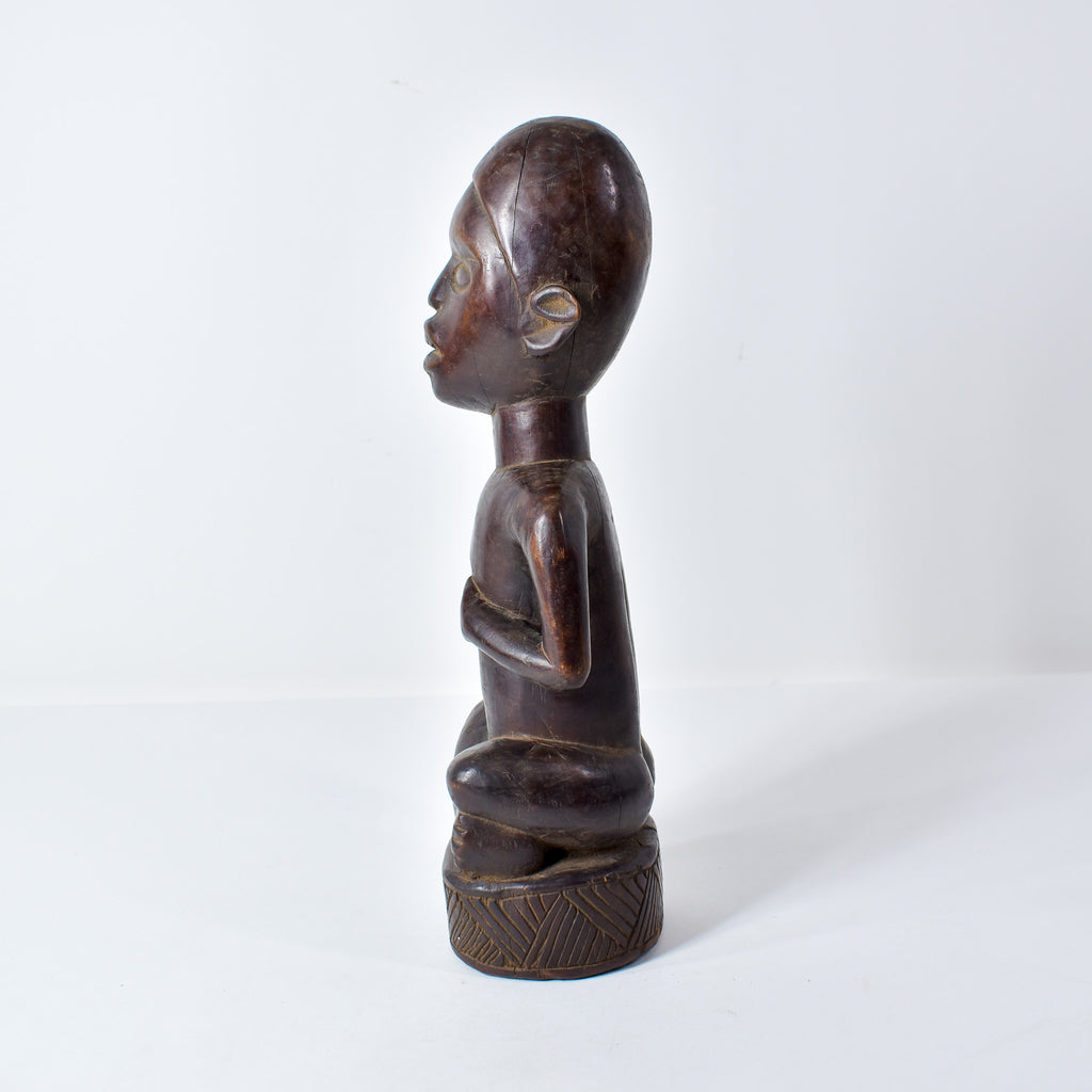 Baule Seated Wood Figure Côte d'Ivoire