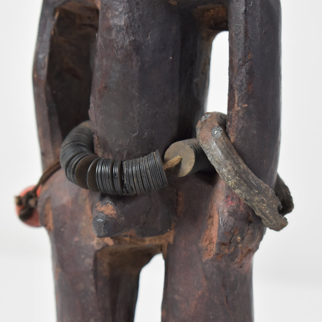 Yoruba Ibeji Male With Glass Bead Necklace Figure Nigeria