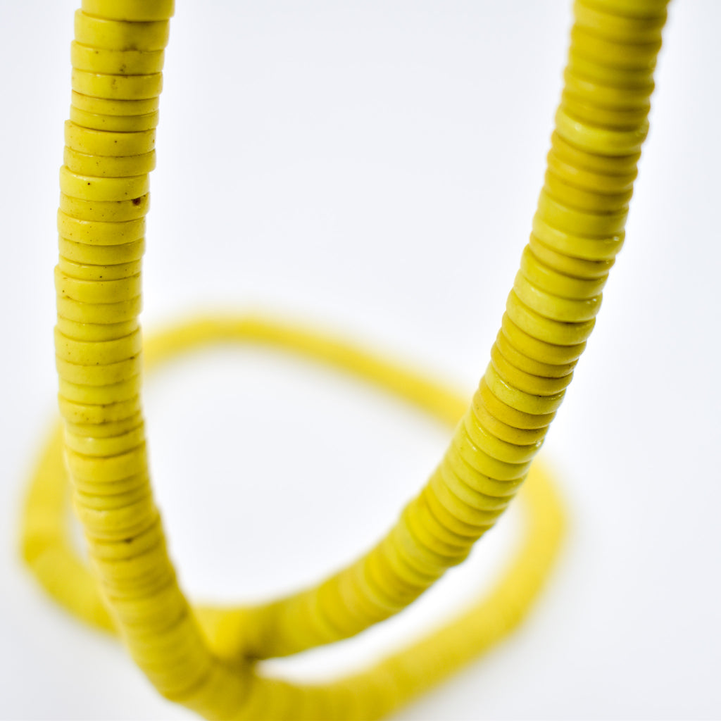 Bohemian Button Yellow Trade Beads 30 Inch