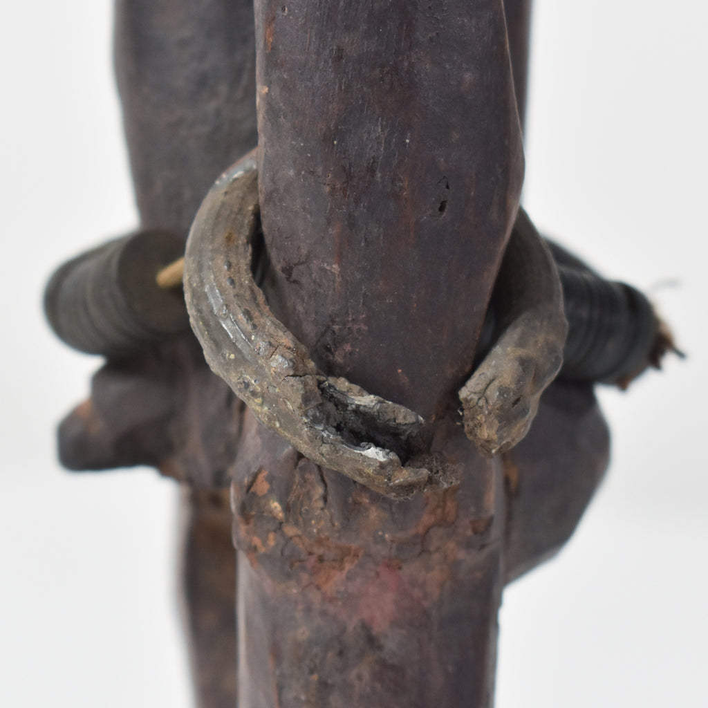 Yoruba Ibeji Male With Glass Bead Necklace Figure Nigeria