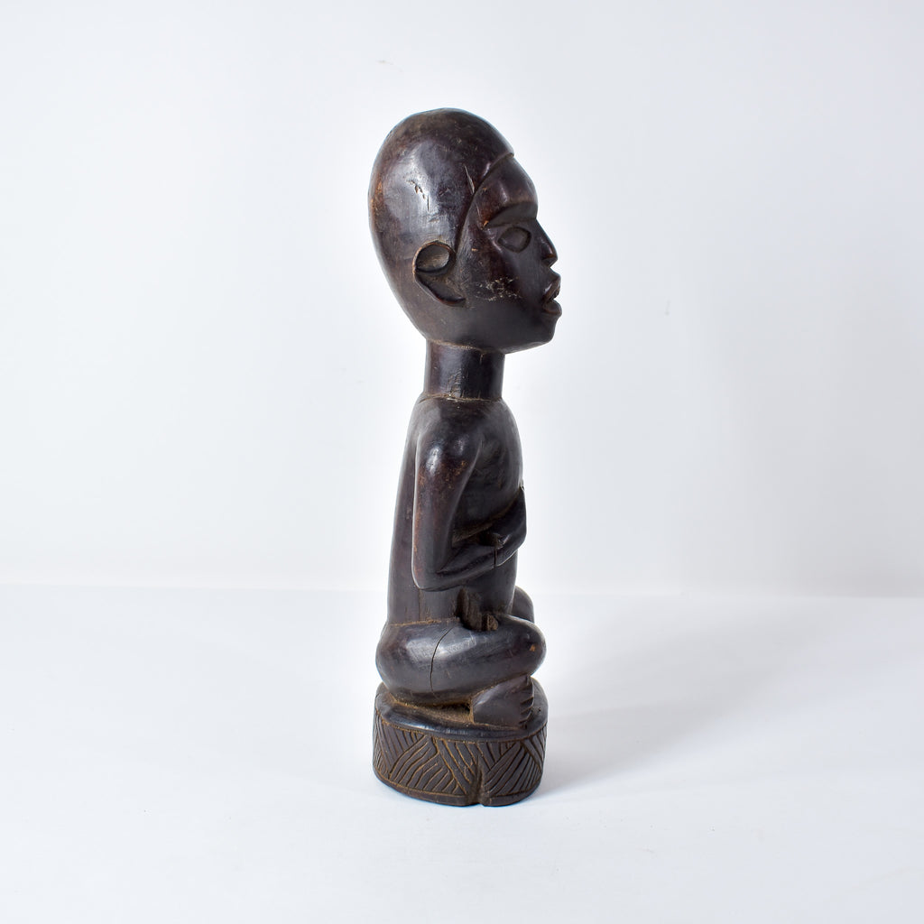 Baule Seated Wood Figure Côte d'Ivoire