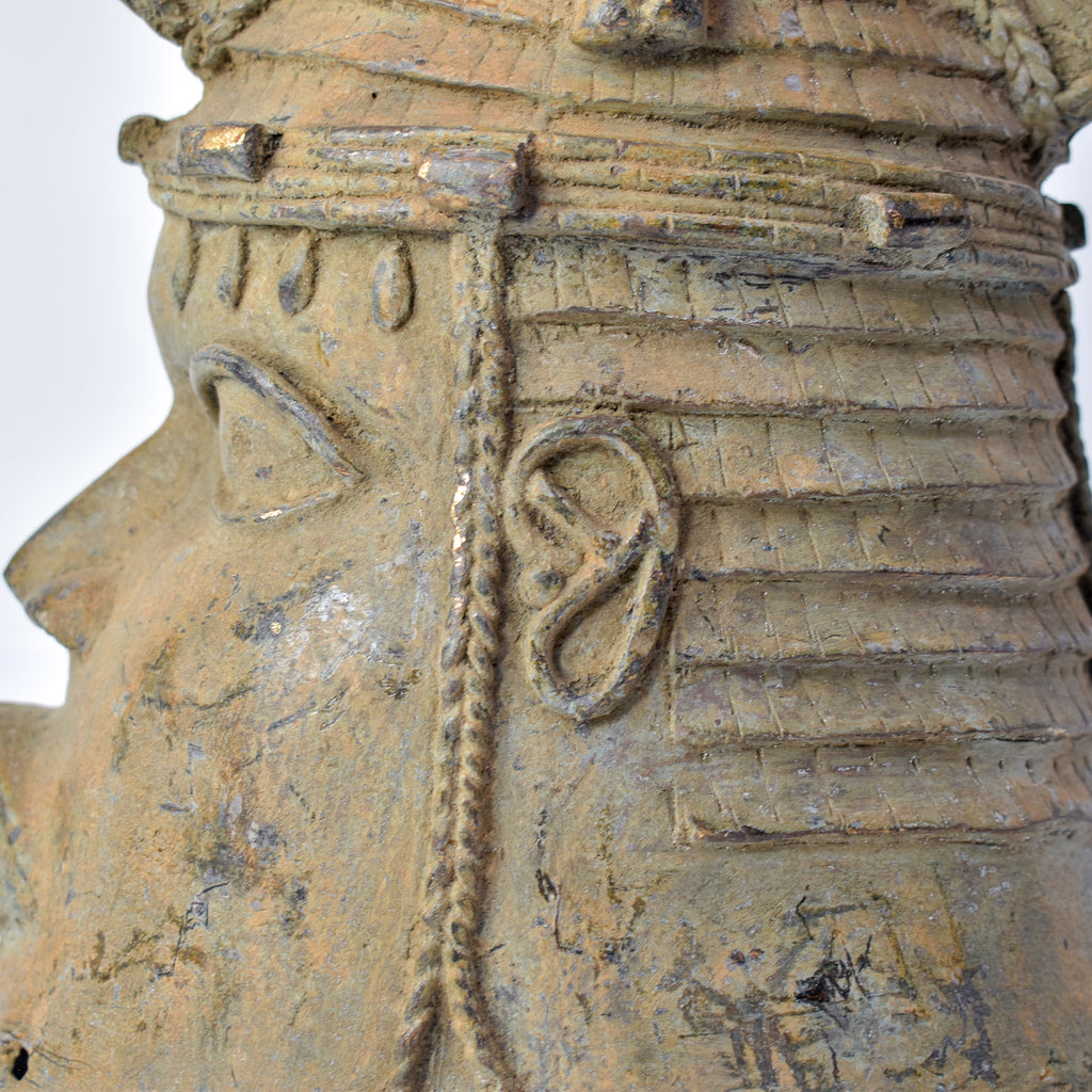 Benin Bronze Portrait Figure Nigeria