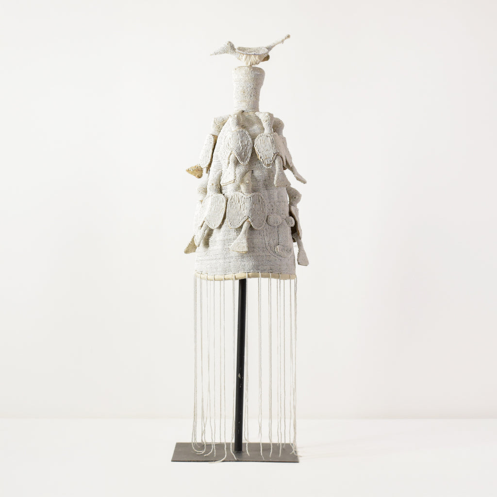 Yoruba White Beaded Crown Nigeria