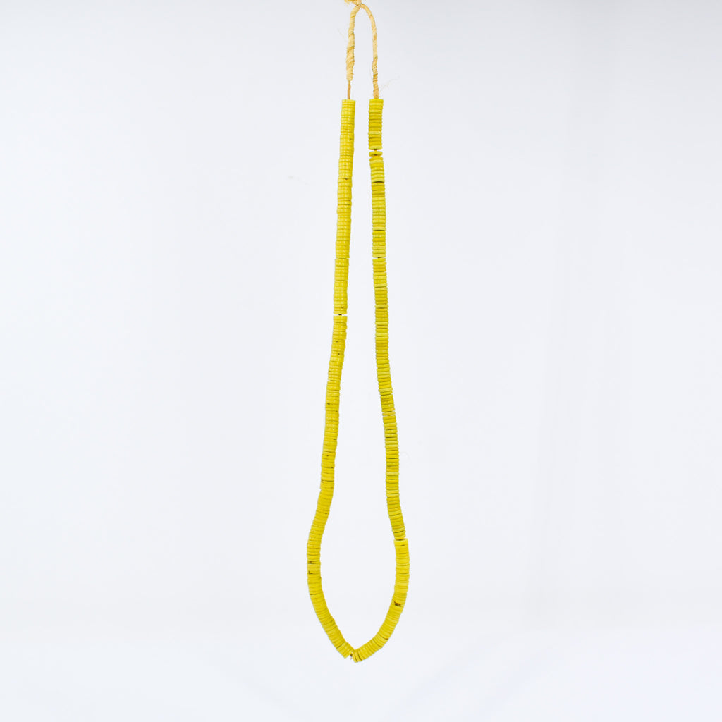 Bohemian Button Yellow Trade Beads 30 Inch