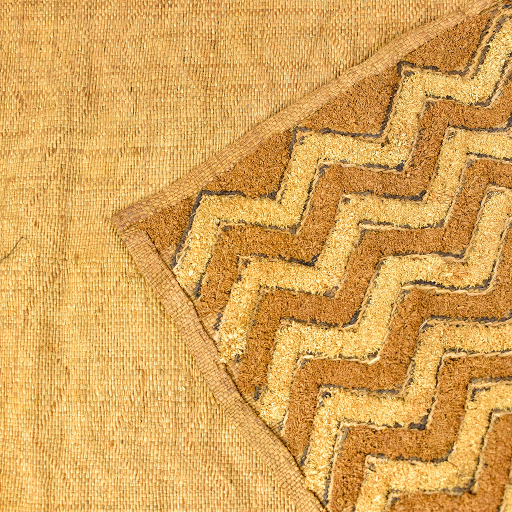 Kuba Raffia Square Textile Congo 27x22 Inch