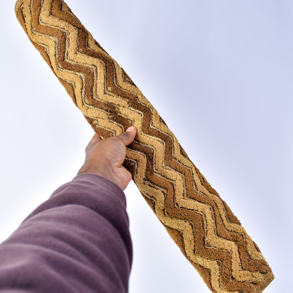 Kuba Raffia Square Textile Congo 27x22 Inch